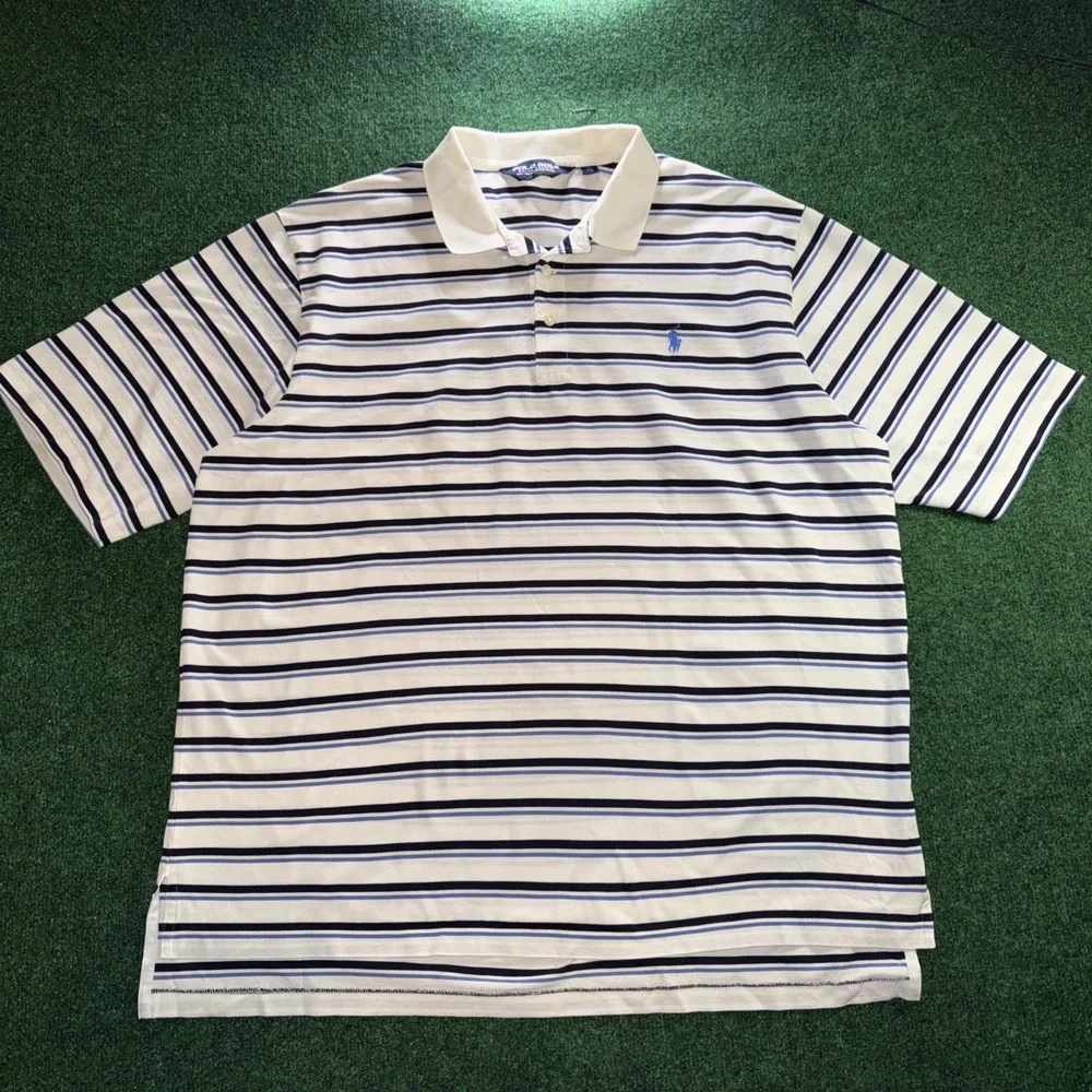 Polo Golf Ralph Lauren Polo Men's Size XL Blue White Stripe Polo Shirt